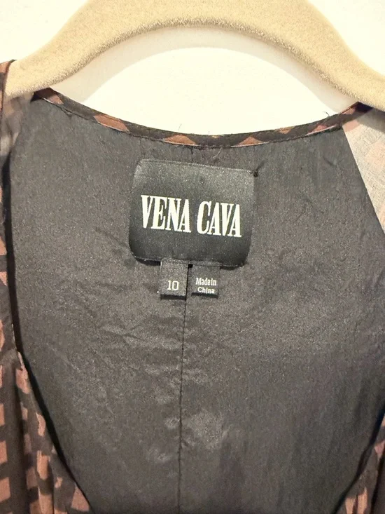 Vena Cava Black & Brown Checked Midi Wrap Dress - Picture 4 of 4